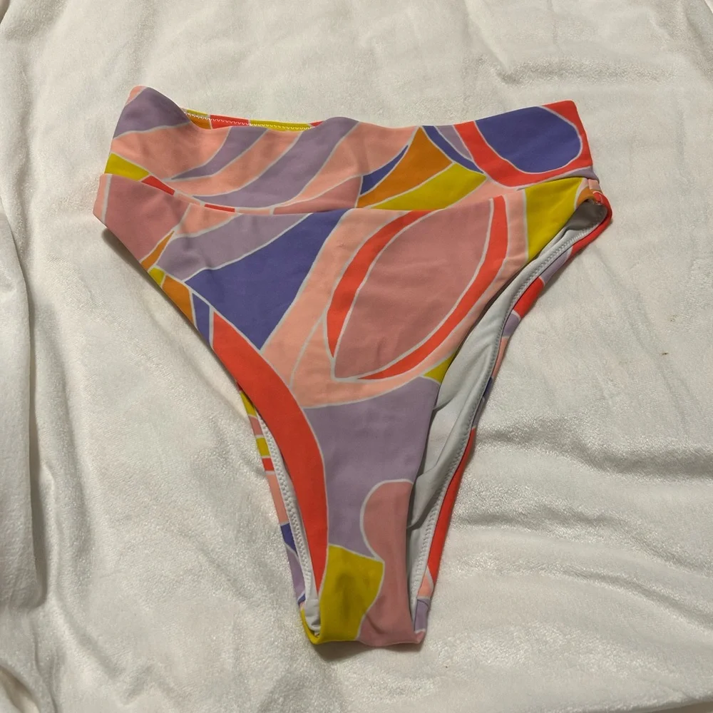 Colorful Abstract High-Waisted Bikini Bottom - Picture 1 of 2